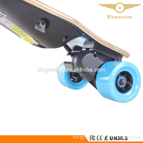 Kingswing blue PU tire skateboard romote control mobility electric kick skateboard Canadian Maple longboard